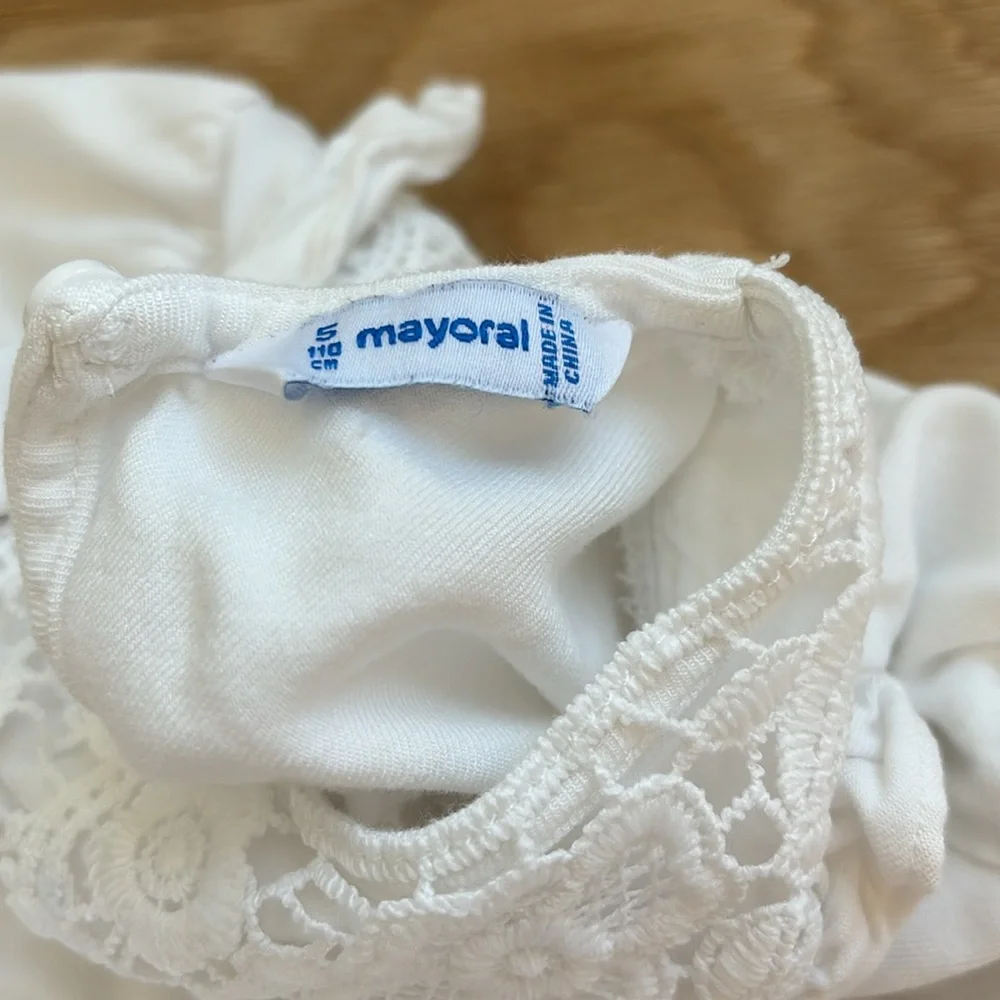 Mayoral Ivory Lace Collar Blouse for Little Girls